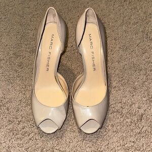 Marc Fisher Nude Open Toe 3 Inch Heels